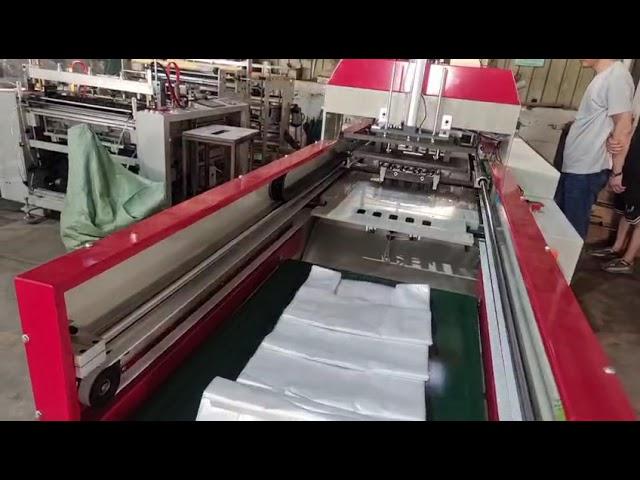 HSRQ 700G high speed single line t shirt bag heat cutting machine test 2