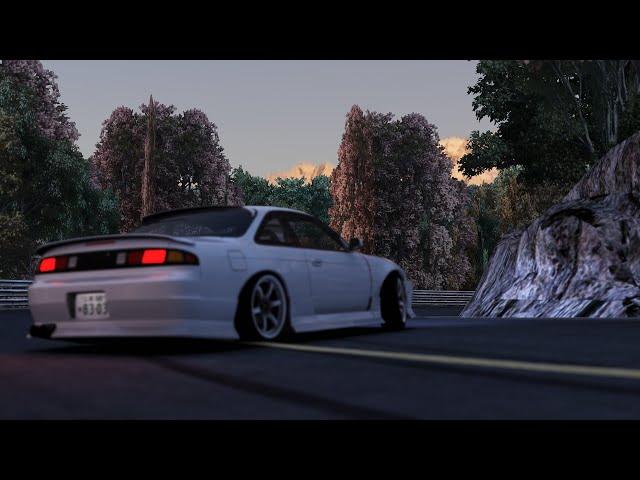 Nissan Silvia S14 Evening Drive on Japanese Road - Assetto Corsa - Realistic Drifting POV!