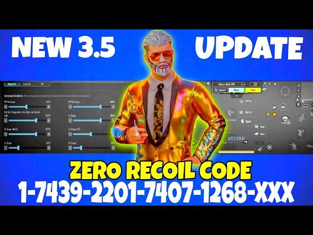 NEW UPDATE 3.5BEST SENSITIVITY CODE + CONTROL SETTINGS BGMI/PUBG MOBILE