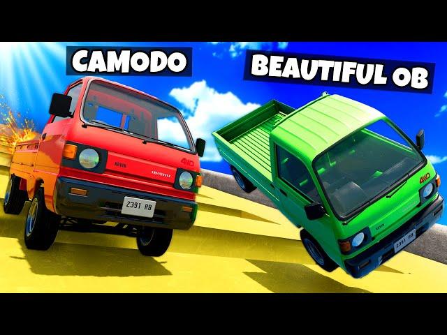 OB & I Tested WEIRD Cars on Speed Bumps in BeamNG Drive Mods!