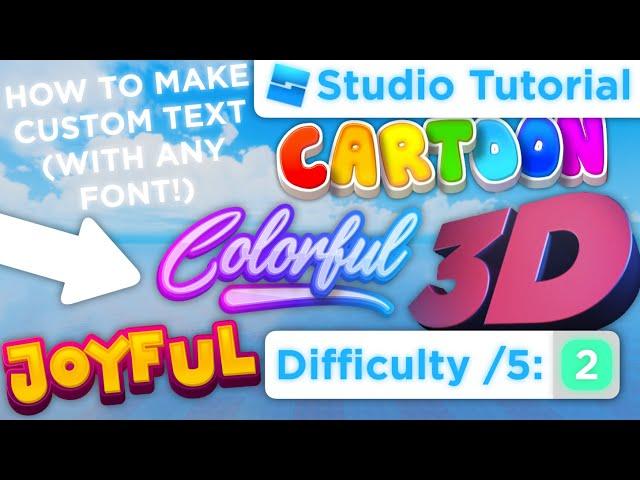 3D TEXT (Any Font!) | Roblox Studio Tutorial / Blender Tutorial