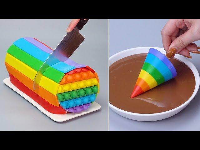 Best Ever Rainbow Cake Decorating For Your Friends | Satisfying Cake Decorating Hacks | So Yummy