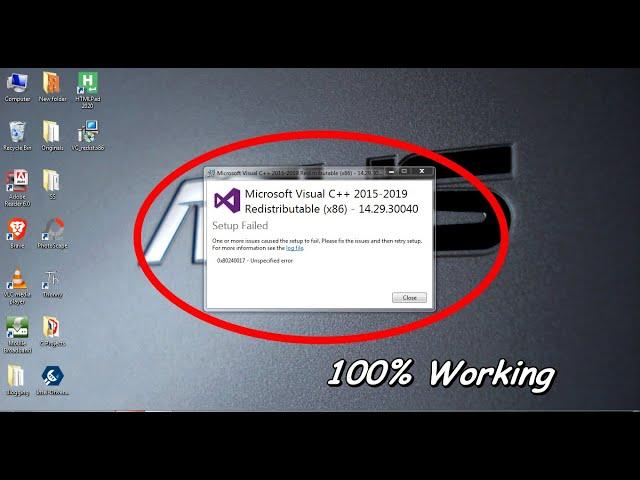 How To Fix Microsoft Visual C++ 2015 Redistributable Setup Failed error 0x80240017 #cruntimeerrorfix