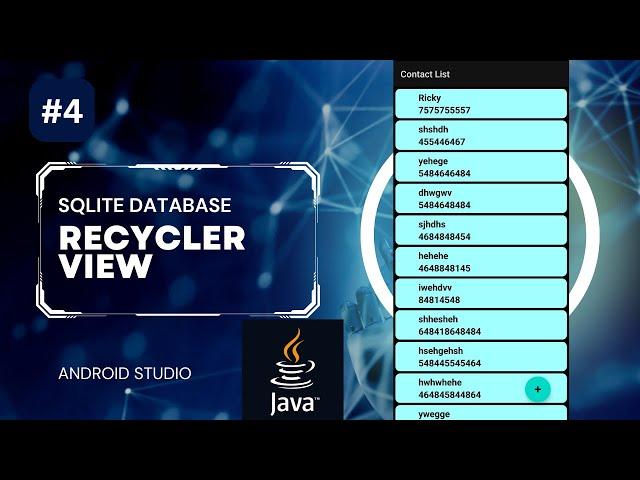 RecyclerView With SQLite Database In Android Studio | RecyclerView SQLite Android Studio | Java | #4