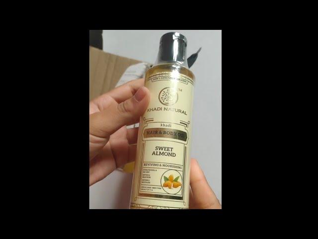 Khadi Natural Sweet almond hair and body oil unboxing and review.