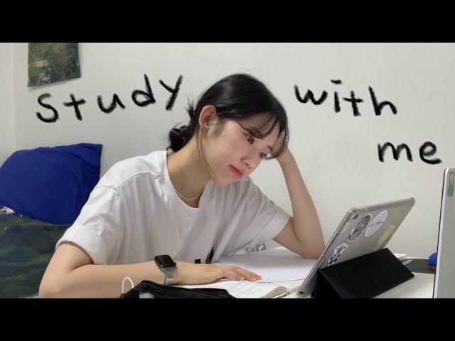 Study with me | 대학생 시험기간 같이 공부해요 | 자취방에서 1시간 빡공 | 장작 타는 소리 ASMR