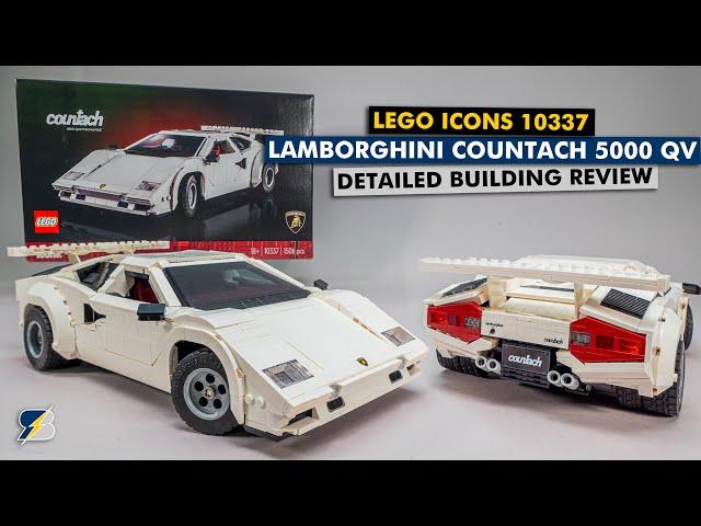 LEGO Icons 10337 Lamborghini Countach 5000 QV detailed building review - part 1