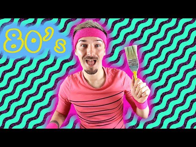 1980's Inspired Painting | Geometric Painting | Abstract Painting Demonstration