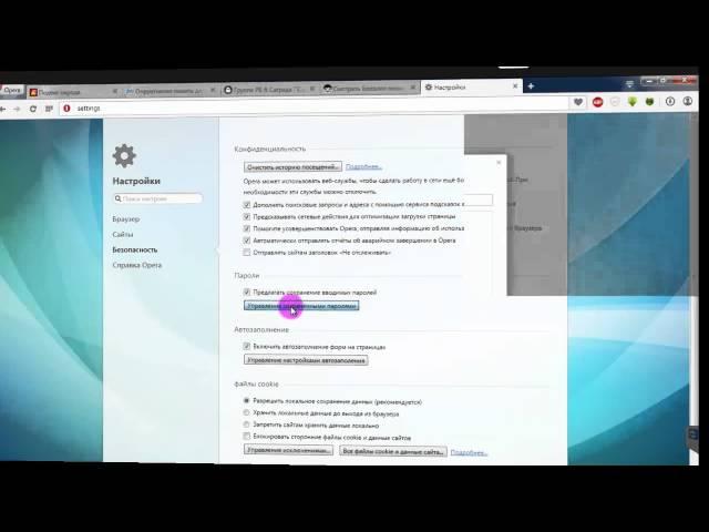 Пароль в браузере Опера