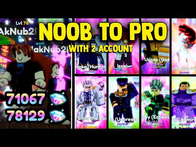 #3 NOOB To PRO But Using 2 Account | I INSTANTLY BECOME PRO  In Anime Adventures!