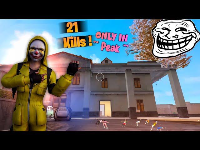 21 Kills  Only In Peak  99% Headshot Rate  Solo Vs Squad  [ Full Gameplay ] Poco X6 Pro 