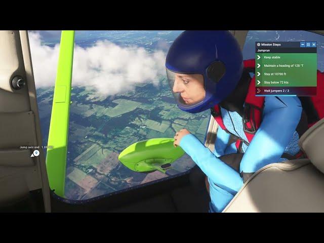 How to hit 100% execution time in FS24 skydive missions.