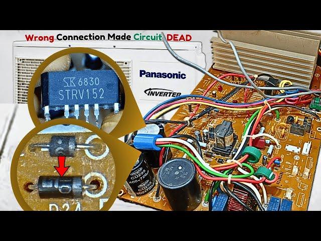 Incorrect Polarity Ruined This Panasonic AC Circuit Watch the Repair!