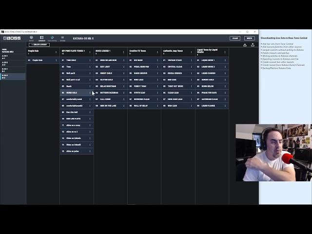 How To Load Livesets and Tone Patches Into Boss Katana 50 MkII Guitar Amp With Boss Tone Studio