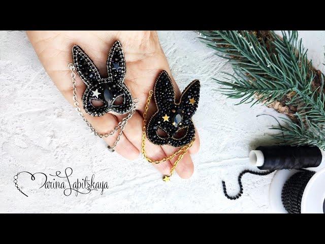 How to make a beaded "Rabbit Mask" brooch (master class)