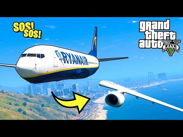 ОТВАЛИЛИСЬ КРЫЛЬЯ! Самая Опасная Посадка САМОЛЁТА на Пляже! - GTA 5 (Моды ГТА 5)