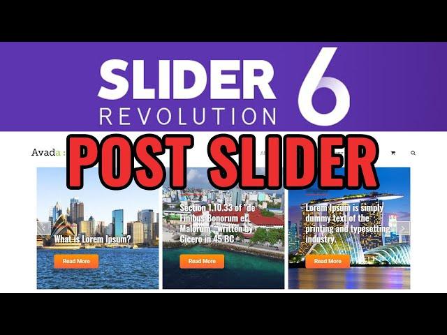 How to create post based slider with Revolution slider 6.