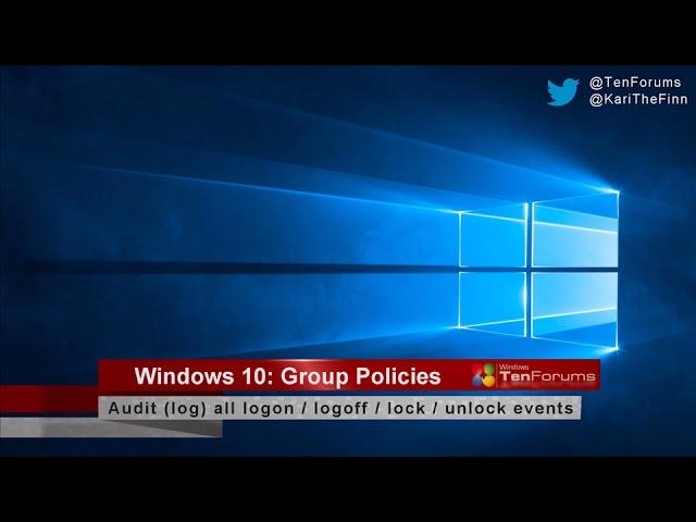 Group Policies: Audit (log) all logon events