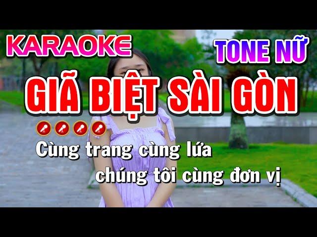 Giã Biệt Sài Gòn Karaoke Nhạc Sống Tone Nữ | Bến Tình Karaoke