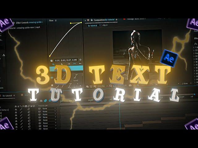 how to:3D text after effects tutorial |beginner