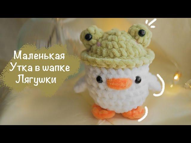 DUCK in a crochet frog hat   | Amigurumi toy for beginners