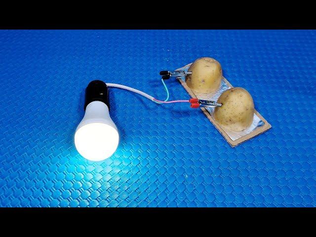 How to produce free electricity from aluminum foil and potatoes | Simple Tips