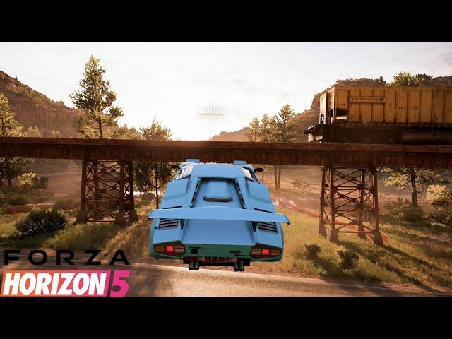 Racing against the Train in forza horizon 5