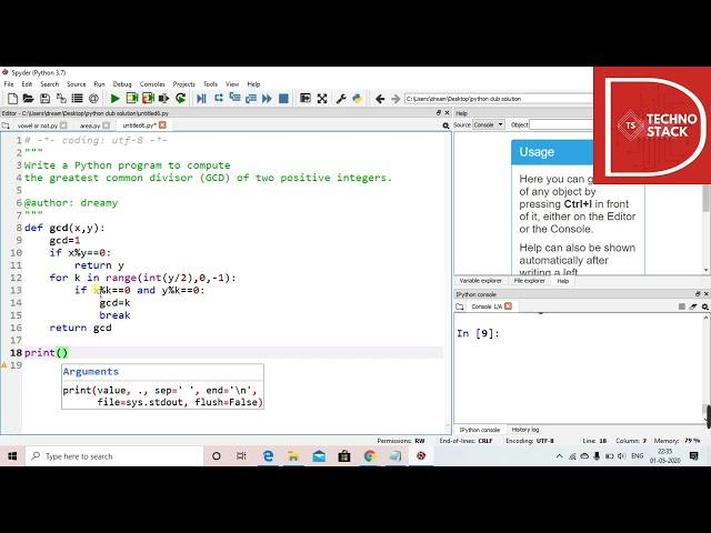 Python program to compute GCD ( greatest common divisor ) of 2 positive integers.