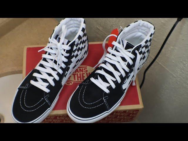 How To Lace Vans SK8 Hi Platform 2 0 Sneaker In Checkerboard + On Feet