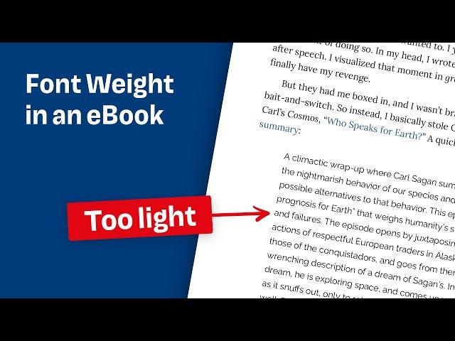 The right font weight for an eBook #shorts