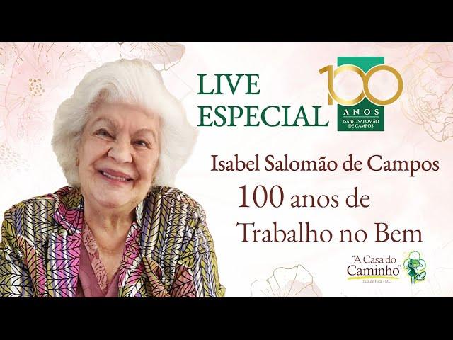 Live especial: 100 anos de D. Isabel Salomão de Campos - 20.09.2024 #espiritismo #reportagem #cura