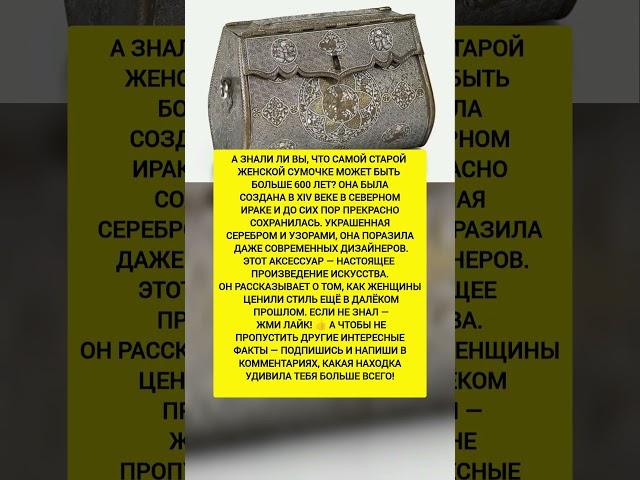 САМАЯ СТАРАЯ СУМКА! Интересные факты из истории. #история #факты #тренды