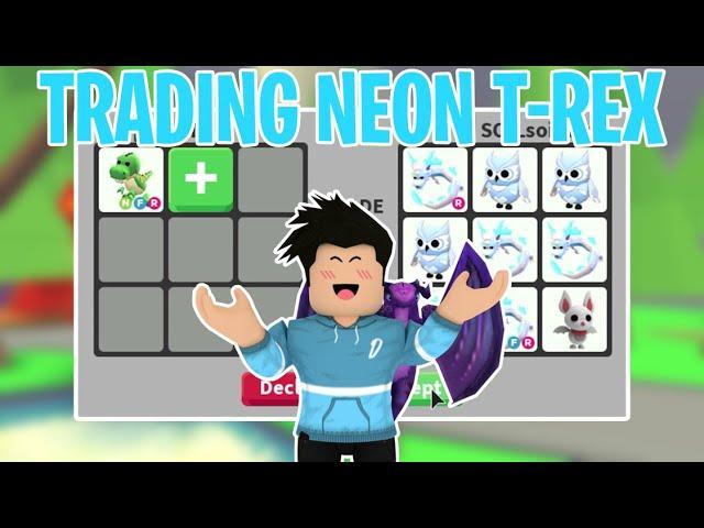 WHAT PEOPLE TRADE FOR NEON T-REX | ROBLOX Adopt Me!