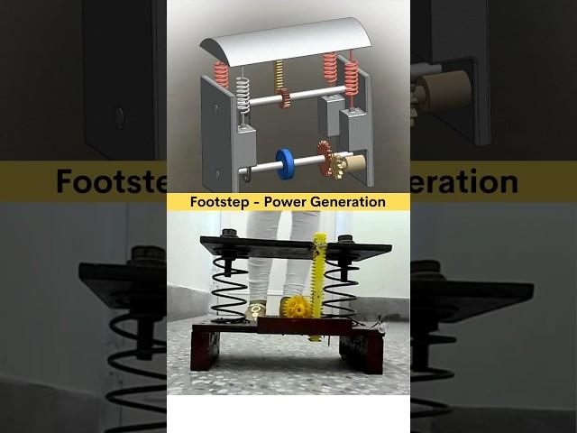 Free Power Generation by Footstep  #caddesign #newinventions #3ddesign #engineer #mechanical