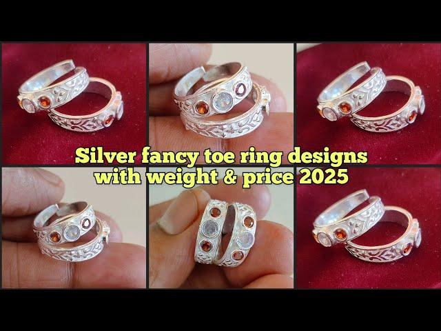 Silver New toe ring designs with weight and price 2025