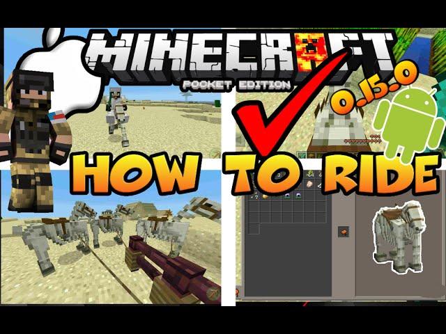 Minecraft PE [1.9.0] | how to ride the skeleton horse!!!