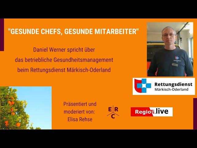 Betriebliches Gesundheitsmanagement im Rettungsdienst, mit Daniel Werner