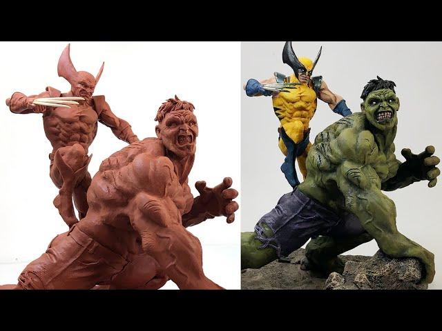 Sculpting HULK vs WOLVERINE Timelapse | Comics Version - Dr. Garuda