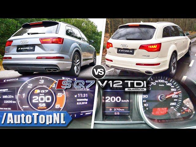 AUDI SQ7 V8 TDI vs Q7 V12 TDI | 0-200km/h ACCELERATION & POV by AutoTopNL