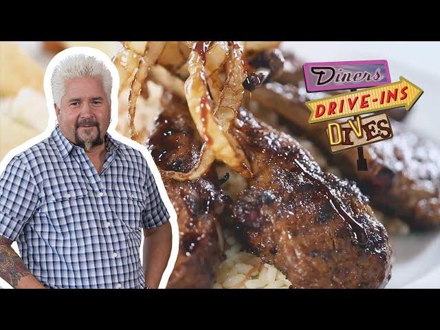 Guy Fieri & Nyesha Arrington Eat Lebanese-Armenian Food | Diners, Drive-Ins and Dives | Food Network