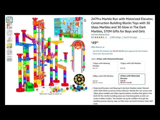 First Impressions- NEW Meland 247 Pieces Motorized Elevator Marble Run