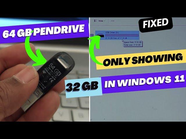 How To Fix 64GB Flash Drive Only Showing 32GB in Windows 11, 10 Or 7