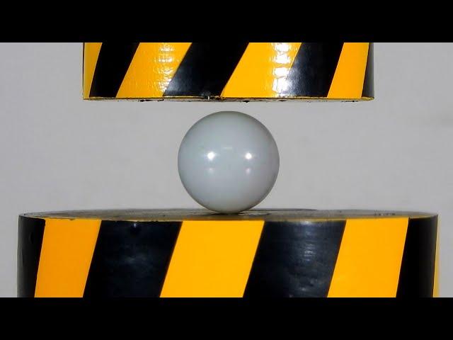 HYDRAULIC PRESS AGAINST THE HARDEST BALL