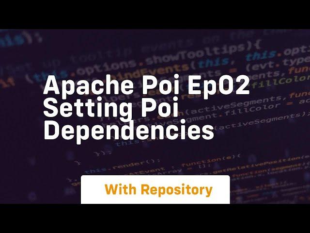 apache poi ep02 setting poi dependencies