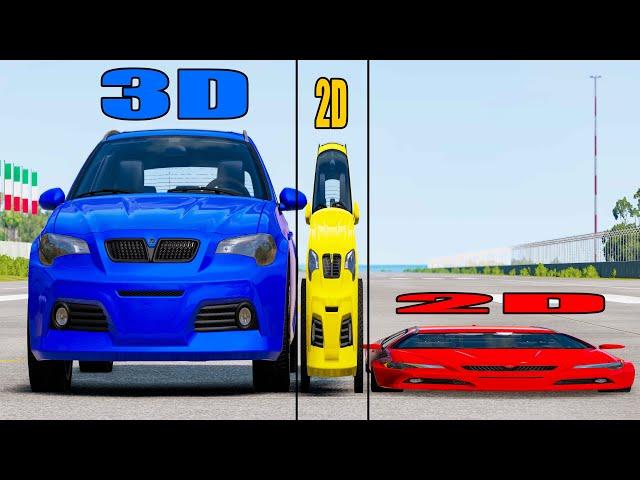 2d Car vs 3d Car #4 - Beamng drive