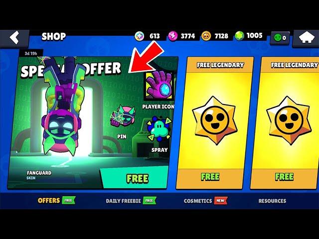 WOOW!! UPDATE GIFTS!!! I GOT BRAWLER FANGUARD FANG!! BRAWL STARS UPDATE GIFTS!!