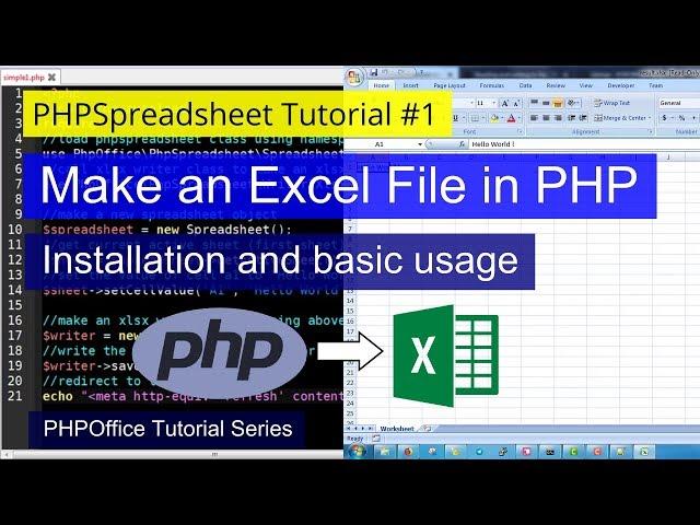 PHPSpreadsheet installation and basic usage | Make an Excel File in PHP | PHPSpreadsheet Tutorial #1