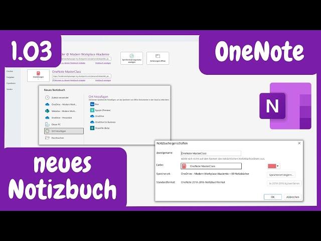 1.03 | Neues Notizbuch erstellen | OneNote MasterClass