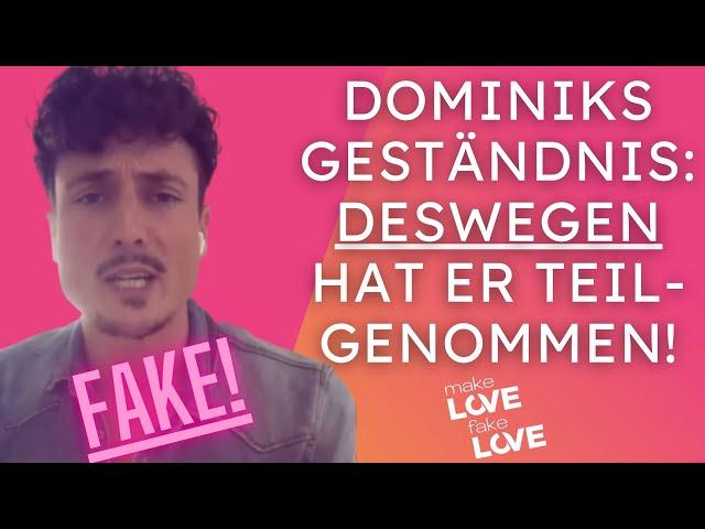 Dominik verrät SICH SELBST  Karina verarscht: DESHALB hat er bei Make Love Fake Love mitgemacht