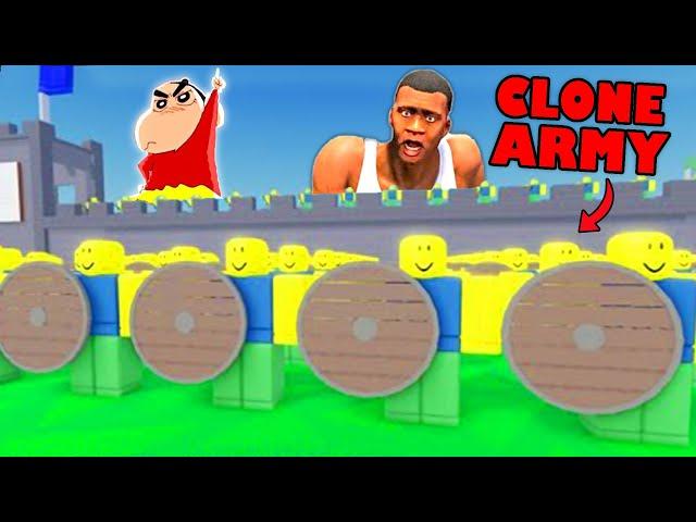 CLONE KINGDOM TYCOON in ROBLOX with SHINCHAN CHOP and FRANKLIN | AMAAN-T